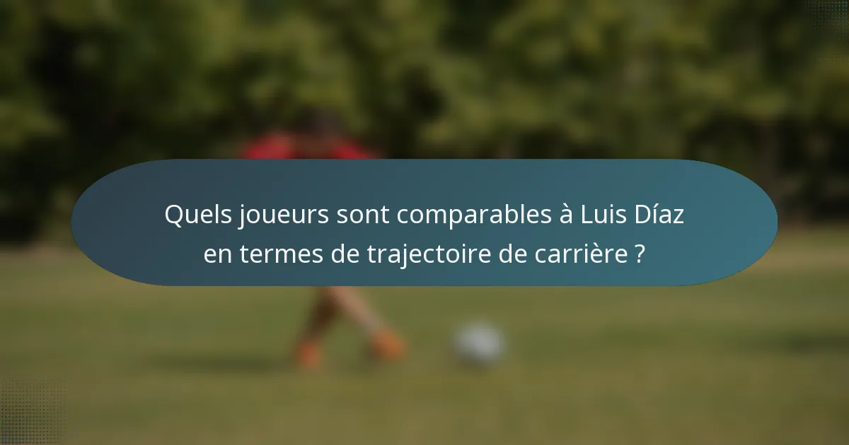 Quels joueurs sont comparables à Luis Díaz en termes de trajectoire de carrière ?